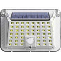 Vkemall Güneş Enerjili 90 Led Duvar Lambası, Ip65 Su Geçirmez, İnsan Algılama, Bahçe/villa Aydınlatması, Beyaz, 5w