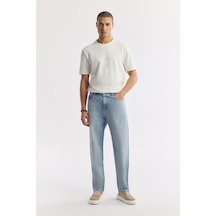 Avva Erkek Açık Mavi Klasik Bel %100 Pamuk Eskitme Yıkamalı Tokyo Straight Fit Jean Pantolon A51y3546