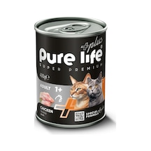 Purelife Plus Tavuk Etli Yetişkin Kedi Konserve Mama 400gr