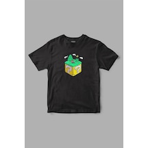 Super Mario Minimal Baskılı Tişört Siyah