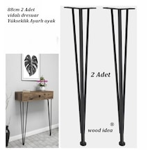 Wood İdea 88cm 2 Adet Yükseklik Ayarlı Metal Dresuar Ayağı