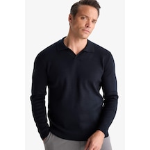 Defacto Standart Fit Polo Yaka Triko Kazak D4046ax25wnnv64 Lacivert