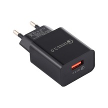 Rogfer Lz-706 Qc3.0 Tek Usb Bağlantı Noktalı Seyahat Şarj Cihazı, Ab Fiş Siyah
