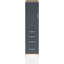 Hyperion Dolap 2 Raflı 4 Çekmeceli Tek Kapaklı 44x44x182 Çam-antrasit Atlas Çam
