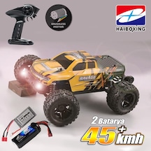 Haıboxıng 1/16th Scale 4wd Brushless Truck Uzaktan Kumandalı Araba Rtr Sarı + 1000 Mah 7.4v 2s 30c Lipo Batarya