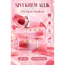 3 Lü Sıvı Krem Allık Seti - Lip And Cheek Çok Renkli