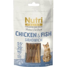 Nutri Feline Tahılsız Tavuk Etli ve Ton Balıklı Kedi Ödülü 50 G