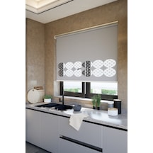 Perdea Lazer Kesim Mat Stor Perde, Lazer Kesimli Klasik Serisi, C-141005 Gri Renk