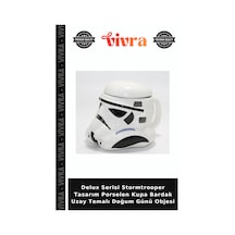 Delux Serisi Stormtrooper Tasarım Porselen Kupa Bardak Uzay Temalı Doğum Günü Objesi Çok Renkli