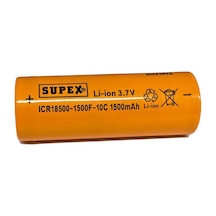Supex Icr18500-1500f-10c 3.7v 1500mah Li-ion Düz Kafa Başsız Pil
