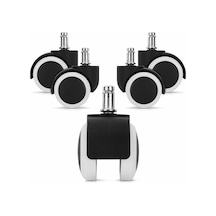 Hfambition Bilgisayar Sandalyesi İçin Sessiz Siyah Tekerlek, Kaydırmalı Caster Rulmanlı -