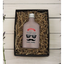 Bk Gift Kişiye Özel İsimli Baba Temalı Mat Gri Tasarım Cam Şişe Kolonya 200 ML 7