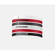 Nike Jordan Elastic Sport Headbands 6 Pk Printed 2.0 White Gym Red 6lı Unisex Saç Bandı J.101.6033.117.os Çok Renkli