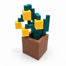 Piksel İnci Çiçeği Biblo - 3d Baskı, Minecraft Esintili Sarı