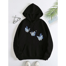 Startmore Women's Hoodie Fashion Casual Hoodie Preppy Color Butterfly Print Autumn And Winter Warm Spor Çok Renkli