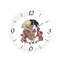 Xxxtentacıon Sessiz Akar Bombeli Gerçek Cam Duvar Saati Siyah