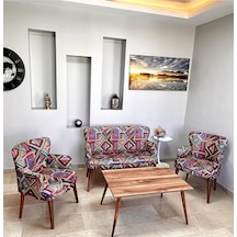 Azra Mobilya Bienville Çay Seti Koltuk Takımı - Balkon - Bahçe - Ofis Mobilyası -oturma Grubu Karışık Desen
