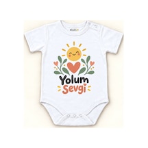 Babylimon Yolum Sevgi Beyaz Kısa Kollu Çıtçıtlı Bebek Zıbını Beyaz - Yolum Sevgi - 928161955 Beyaz - Yolum Sevgi