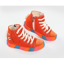 Canavar Turuncu Süet Erkek Çocuk Sneakers-Turuncu