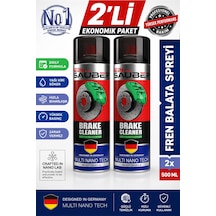 Pro Saüber Fren Balata Spreyi 500 Ml X 2 Adet Balata Disk Temizleyici, Yağ Ve Kir Sökücü, Hızlı Buharlaşan Brake Cleaner