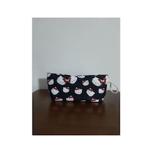 Hello Kitty Kırmızı Siyah Desenli Tasarım Kalemlik - Makyaj Çantası Diğer