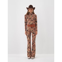 Xint Camel Işıltılı Sim Detaylı Slim Fit Bluz 602396