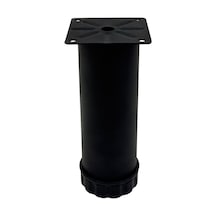 Cateksss Tablalı Ayarlı Metal Dolap Tezgah Baza Sehpa Koltuk Kanepe Ayağı Texture Siyah Çap:51 Mm 15 Cm - 16 Lı Paket