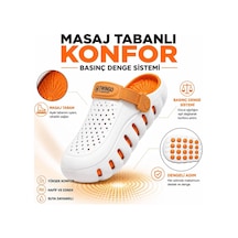 Premium Comfort Unisex Ortopedik Günlük, Masaj Tabanlı Basınç Denge Sistemli Plaj Ve Hastane Terliği Beyaz
