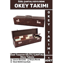 Elit Uzun Ömürlü Aile Ev Arkadaş Kahve Cafe Oyun Takımı Kilitli Çantalı Koyu Renk 101 Okey Takımı