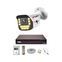 Fury 1 Li Sesli 15 Warm Led Gece Renkli Görüş Su Geçirmez Güvenlik Kamerası Seti 1tb