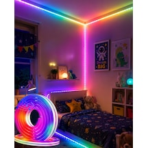 16 Milyon Renk Rgb Neon Şerit Led İç Ve Dış Mekan Dekor Işığı Beyaz