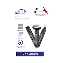 Acura Ac-75 3 Başlıklı Metal Gövdeli Tıraş Seti