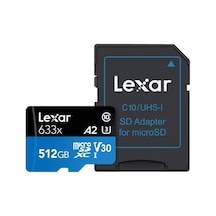 Lexar 512GB Yüksek Performans 633x MicroSDXC A2 Sınıf 10 Okuma