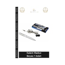 Kalemradyo Taşınabilir Fm Mini Ergonomik Şık Tasarım Portatif Estetik Modern Ses Kalem Radyo Beyaz