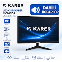 19 İnç Sesli Led Bilgisayar Monitörü Dahili Hoparlörlü, 60hz Hd Ready İnce Çerçeveli Masaüstü Monitör