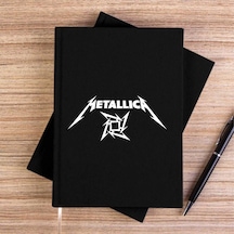 Metallica Blade Dream Text Siyah Çizgisiz Kanvas Defter