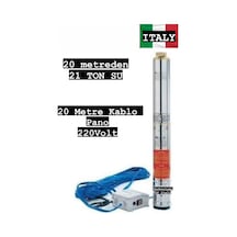 4" 3 Hp 9 Kademe Dalgıç Pompa 20 Mt Kablo Ve Panolu 220v İtalyan