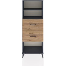 Arges Dolap 2 Raflı 2 Çekmeceli 60x30x163 Antrasit-çam Antrasit