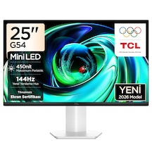Tcl 25g54 24,5 İnç Fhd Mini Led Oyuncu Monitörü, 144 Hz, Hdr400, 5 Ms Gtg, %99 Srgb