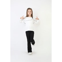 Modanino Kız Çocuk 2'li Takım Pantolon+bluz 3-9 Yaş 12506 Beyaz