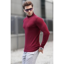 Madmext Bordo Balıkçı Yaka Erkek Triko Kazak 6809-bordo Bordo