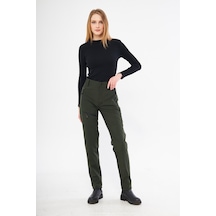 Ghassy Co. Kadın İçi Polarlı Tactical Outdoor Su Geçirmez Softshell Pantolon 001 Haki