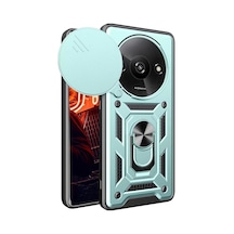 Xiaomi Redmi A3 4g Uyumlu Kılıf Pars Lens Yüzüklü Silikon - Yeşil