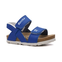 Unisex Çocuk Günlük Sandalet Bilekten Cırtlı Ayarlanır Kalın Taban Rahat Hafif Ayakkabı 316 Mavi