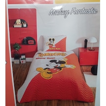 Özdilek Lisanslı Kapitoneli %100 Pamuk Mickey Funtastic Krem Pembe