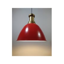 Kırmızı Metal Sarkıt Avize Bronz Askılı Siyah