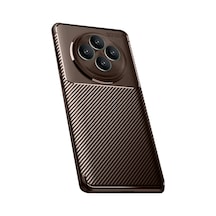 Oppo Reno 11 Uyumlu Fs Kılıf Auto Focus Karbon Kapak - Kahverengi