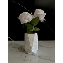 Beton Vazo El Yapımı Kalem Kutusu Dekoratif Diş Fırçalık Ev Aksesuarı Beyaz