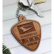 Kişiye Özel İsimli Plakalı Daihatsu Ahşap Anahtarlık-1