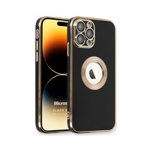 Apple İphone 14 Pro Max İçin Kılıf Flash Stamp Siyah İphone 14 Pro Max İle Uyumlu Kılıf - Siyah